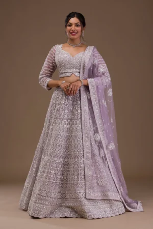 Pearlwork Net Readymade Lehenga