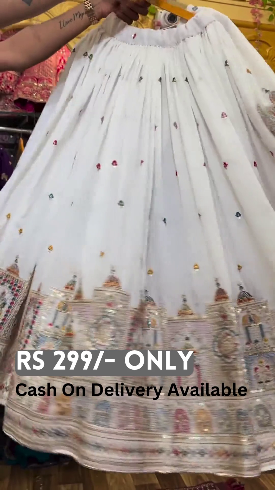 Royal White & Teal Embroidered Lehenga Set – Majestic Elegance - Image 3