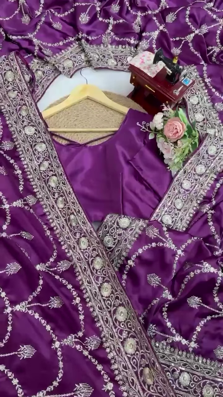 Royal Purple Embroidered Anarkali Suit