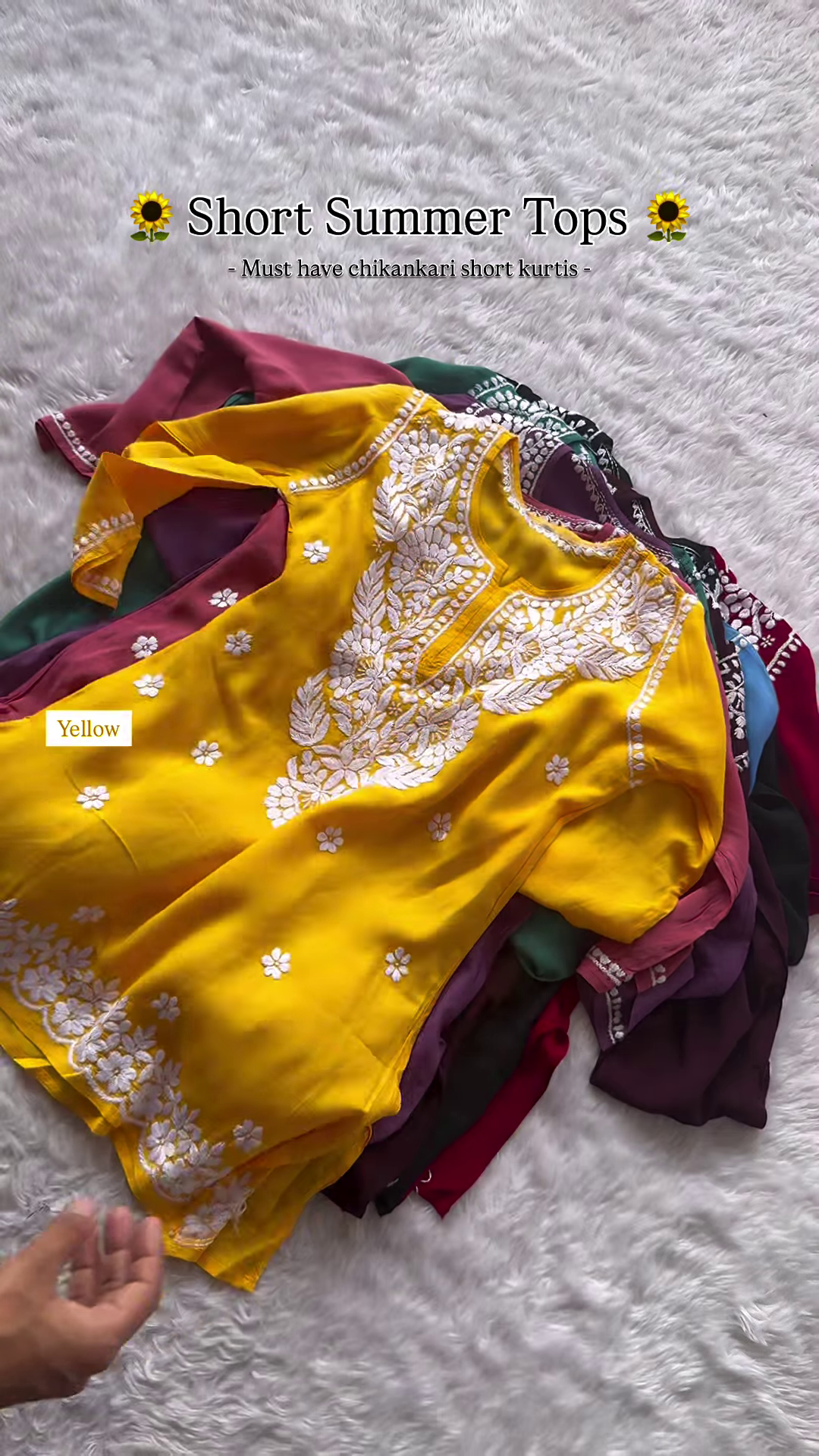 Sunshine Yellow Chikankari Short Kurti – Summer Essential - Image 5
