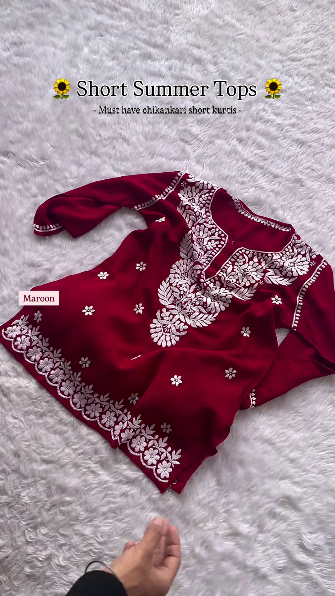 Sunshine Yellow Chikankari Short Kurti – Summer Essential - Image 4