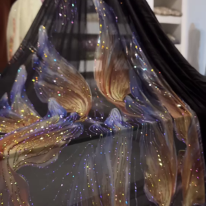 Midnight Mirage Embellished Fabric