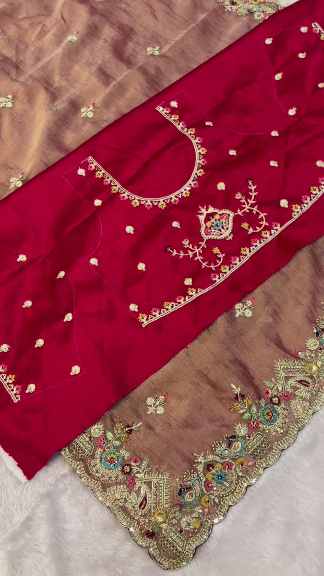 Luxury Handcrafted Peacock Embroidered Suit - Image 3