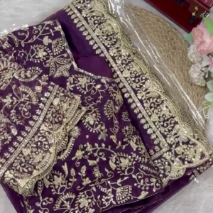 Royal Purple Heavy Embroidered Suit