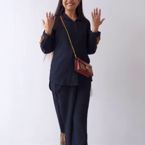 Elegant Black Embroidered Co-Ord Set