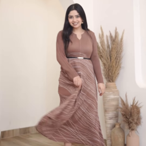 Luxe Brown Flowing Maxi Dress