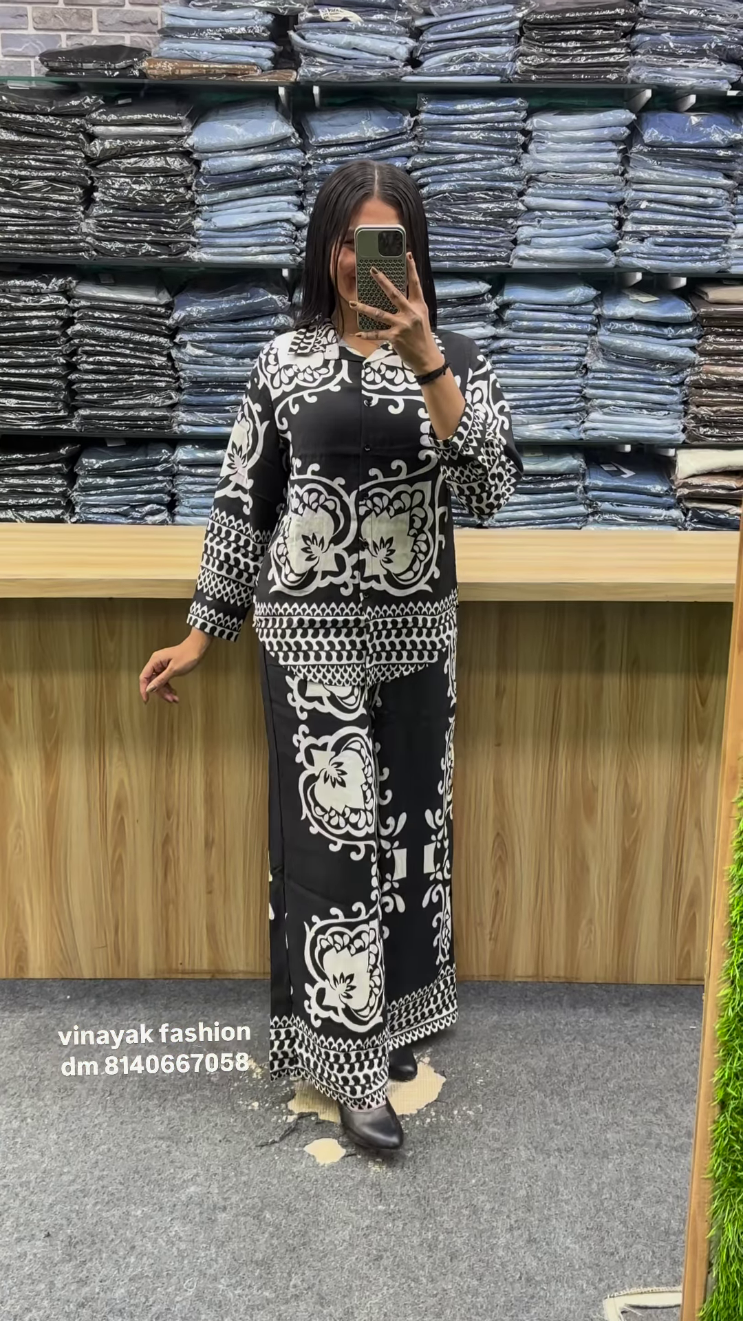 Monochrome Elegance Printed Co-ord Set