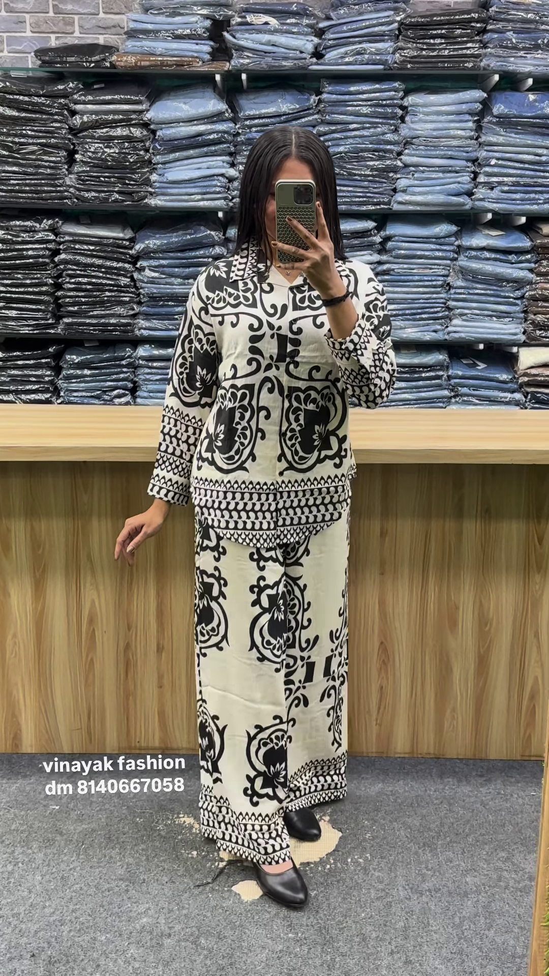 Monochrome Elegance Printed Co-ord Set - Image 2