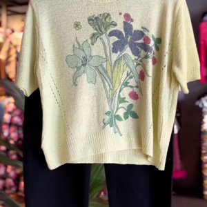 Botanical Breeze: Knit Tee & Tapered Pant Set