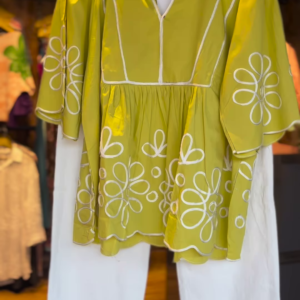 Citrus Pop: Lime Green Peplum Co-Ord Set