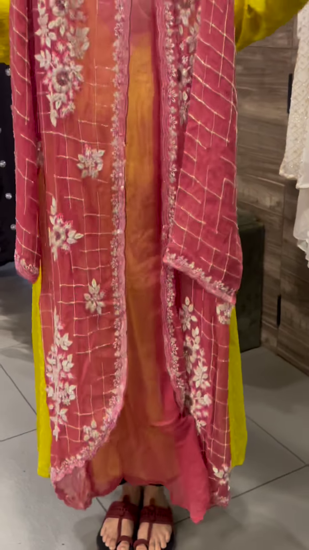 Deep Wine Velvet Net Kurta Set with Floral Sequin Embroidery