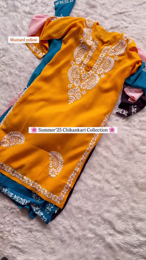 Blush Pink Chikankari Kurta – Summer '25 Collection - Image 3