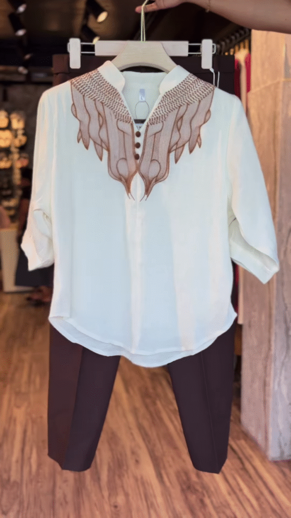 Ember Thread: Embroidered Tunic & Tapered Trouser Set
