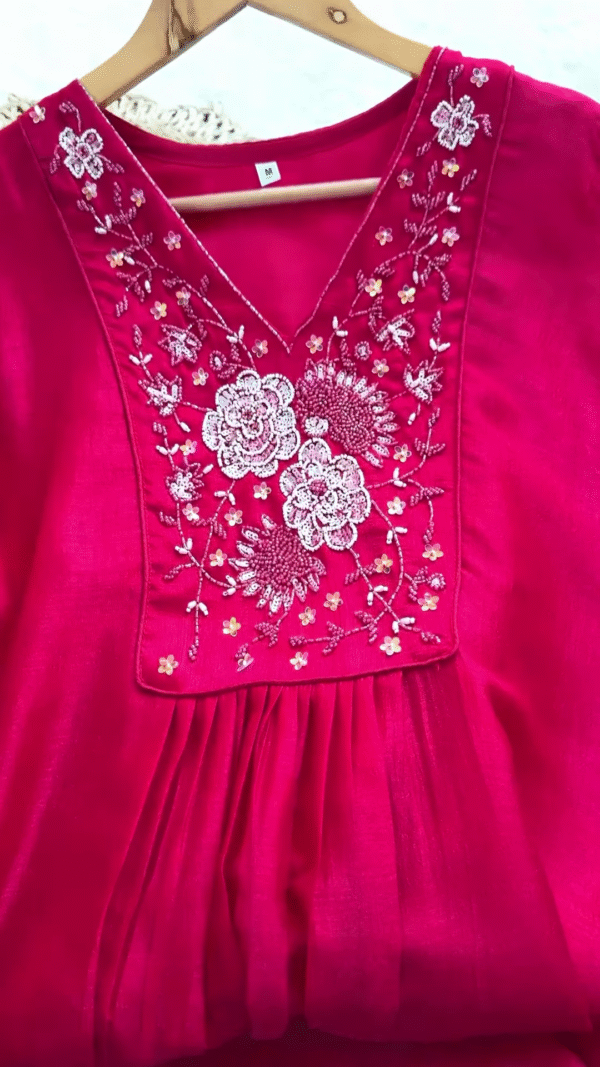 Radiant Rose Pink Embroidered Suit – A Timeless Ethnic Masterpiece - Image 3