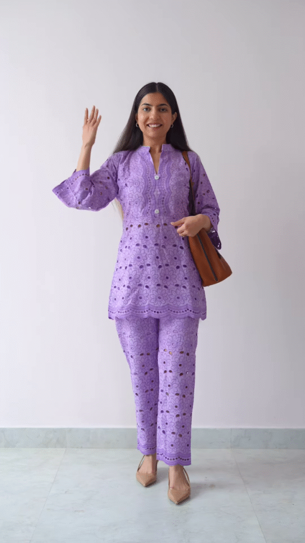 Elegant Black Embroidered Co-Ord Set - Image 3