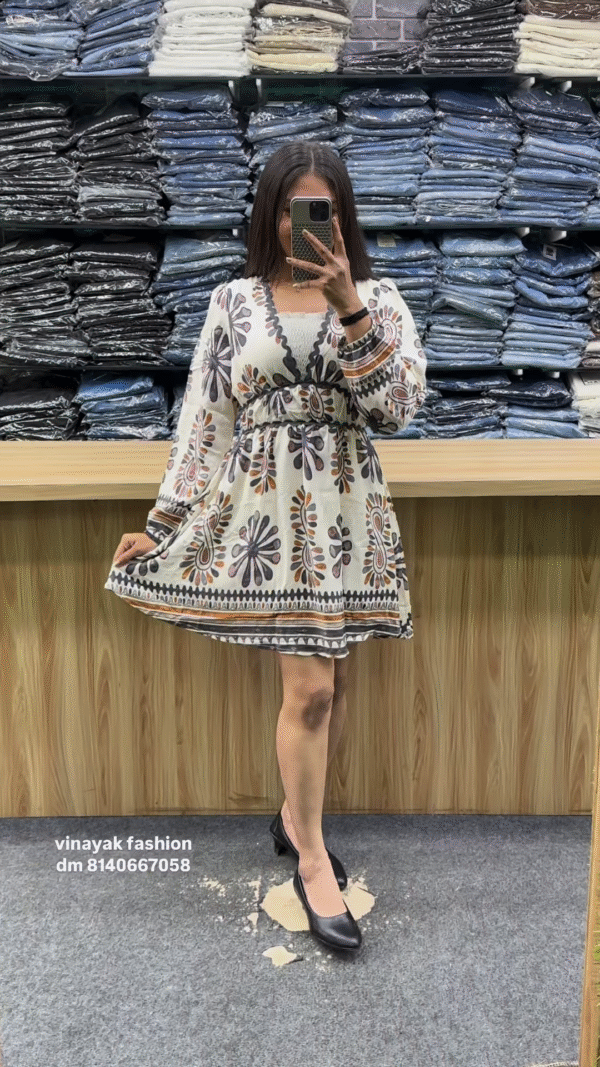 Bohemian Chic Floral Print Mini Dress - Image 3