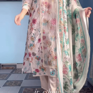 Elegant Floral Print Kurti Set with Dupatta - Women's Pastel Ethnic Wear