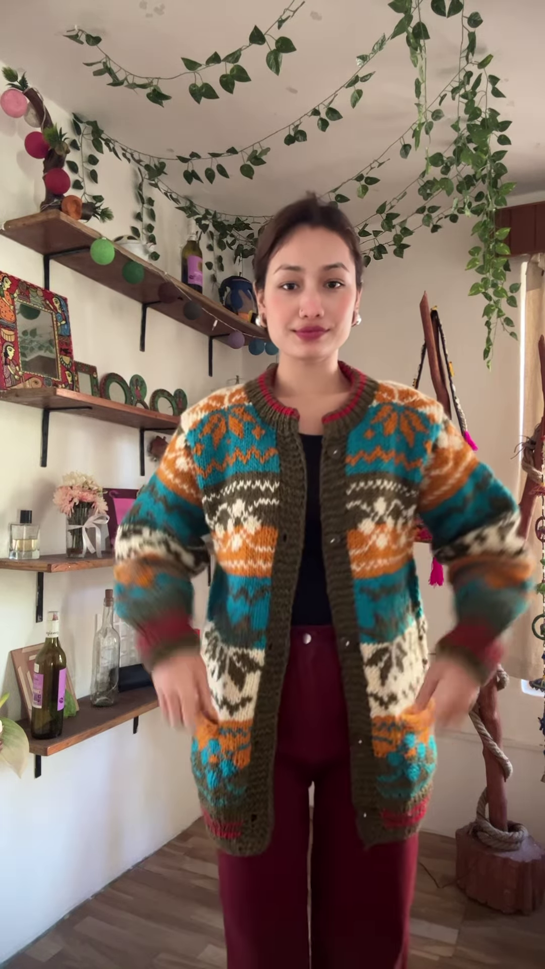 Multicolor Knitted Cardigan & Jogger Set 🎨 Boho-Chic Comfortwear - Image 2