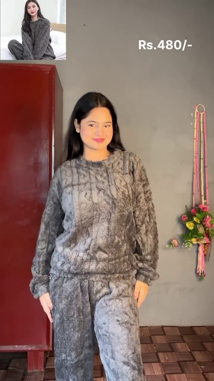 Plush Teddy Embroidery Nightwear Set – Soft, Snuggly Lounge Comfort for All Ages 🧸✨ - Image 4