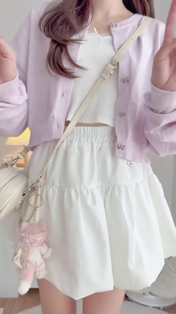 Pastel Knitwear Collection π§Άπ With Bow Buttons, Zip Charm & Ribbed Texture β Purple, Blue & Pink Variants