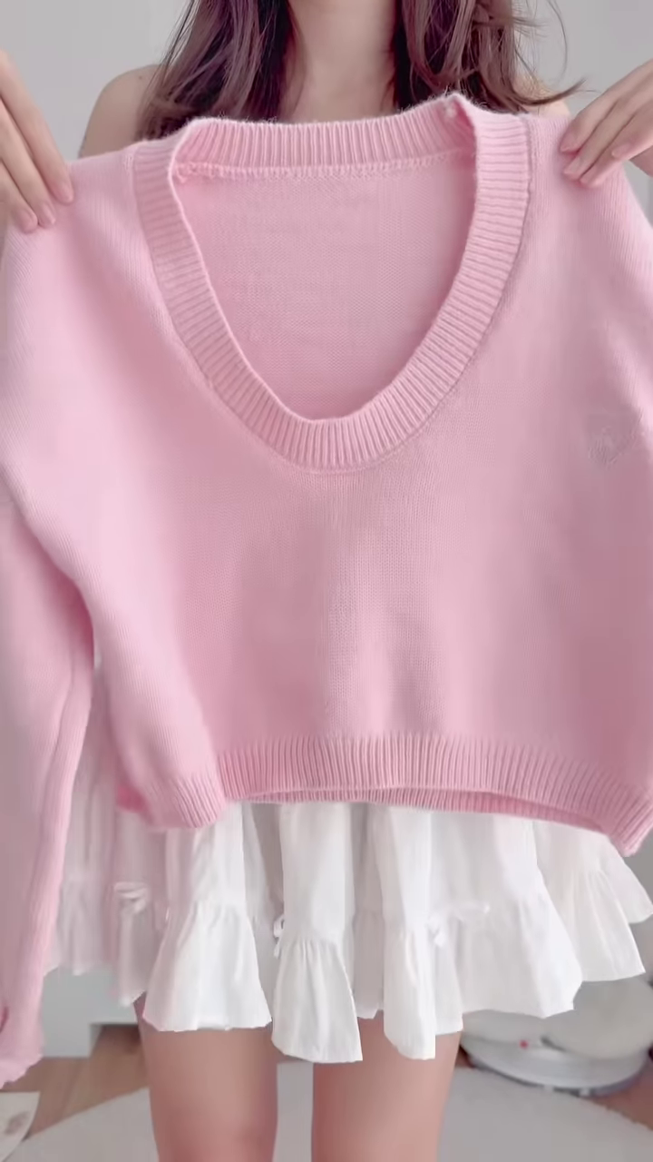 Pastel Knitwear Collection π§Άπ With Bow Buttons, Zip Charm & Ribbed Texture β Purple, Blue & Pink Variants - Image 7