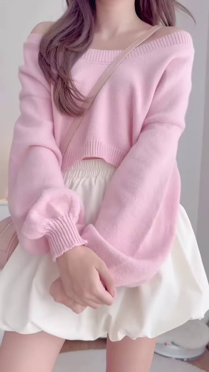 Pastel Knitwear Collection π§Άπ With Bow Buttons, Zip Charm & Ribbed Texture β Purple, Blue & Pink Variants - Image 6