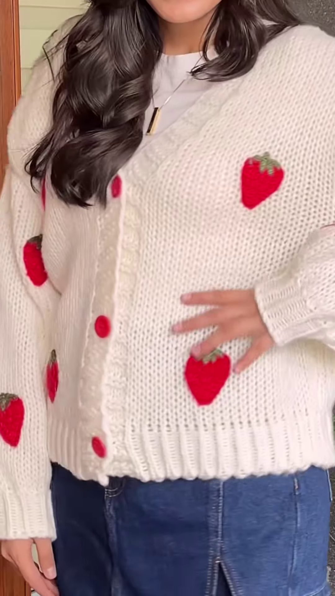 Whimsical Knitwear Collection ππ§Άβ¨ β Strawberry, Furry Beige & Abstract Cream Variants - Image 6