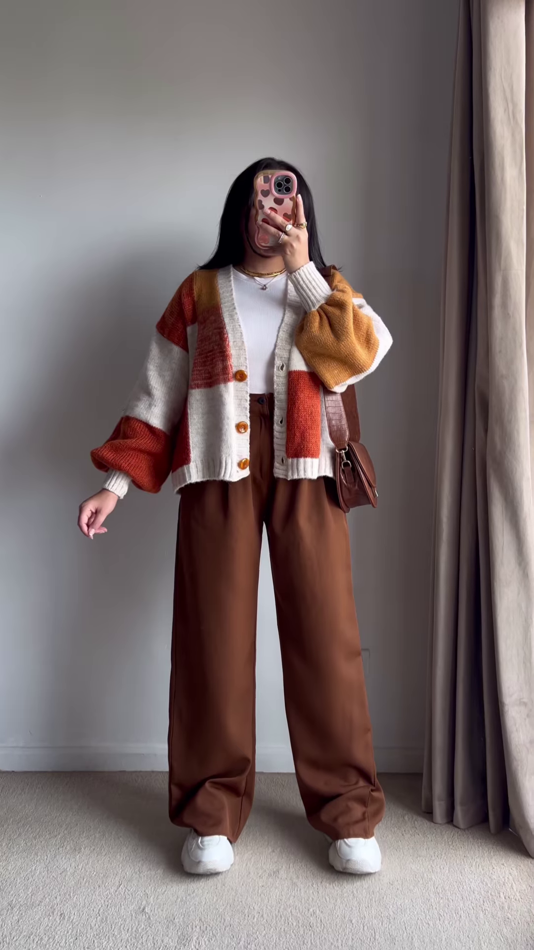 Color-Block Pastel Cardigans 🧥🎨 – Soft Knit Layers in Pink-Blue, Purple-Beige & Orange-Mustard Variants - Image 2