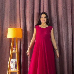 Maroon Anarkali Kurta with Embroidered Detailing