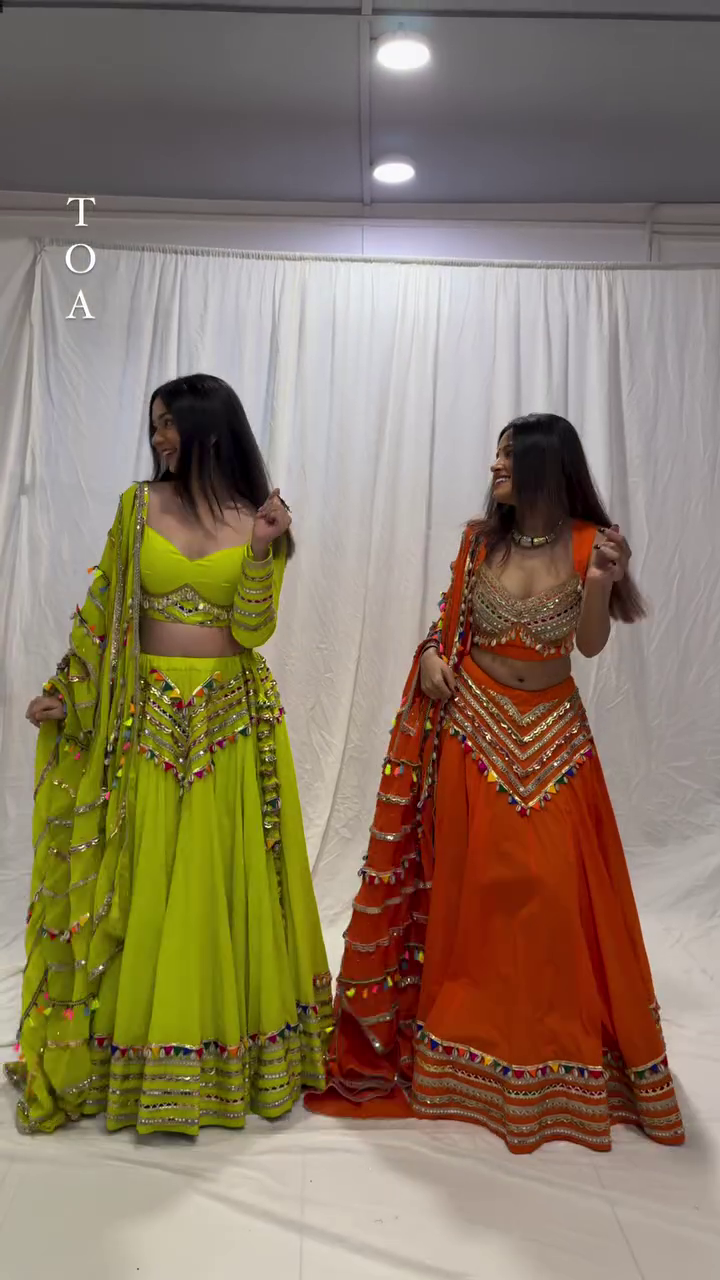 Mirror Work Festive Lehenga Set with Colorful Tassels - Image 6