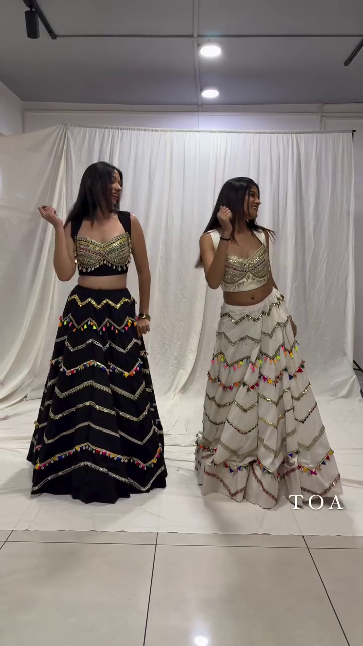 Mirror Work Festive Lehenga Set with Colorful Tassels - Image 5