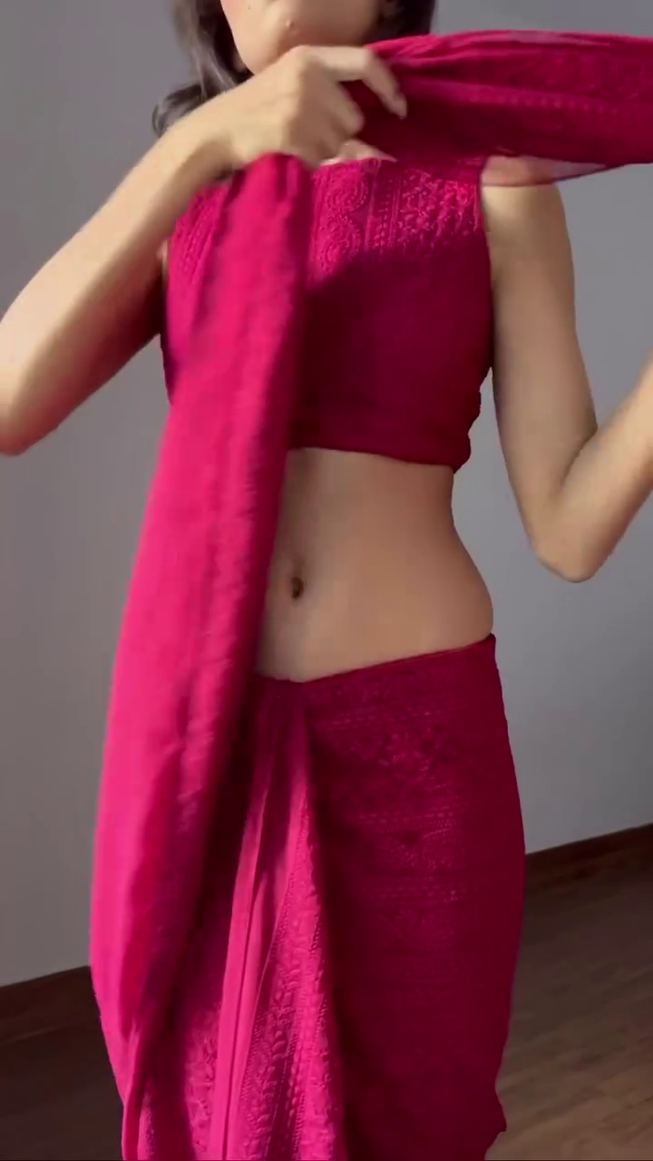 Crimson Grace Embroidered Saree