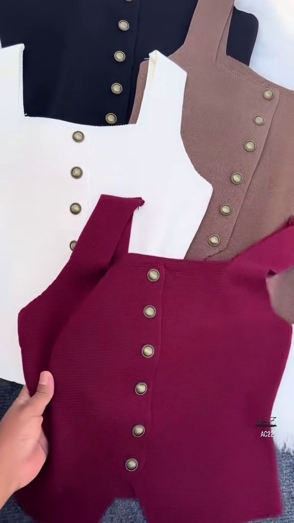 Women’s Sleeveless Button-Down Tank Top – Multiple Colors - Image 3