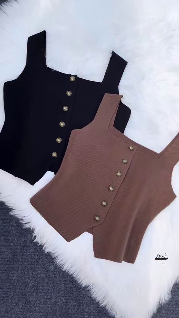 Women’s Sleeveless Button-Down Tank Top – Multiple Colors - Image 2