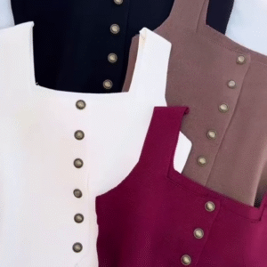 Women’s Sleeveless Button-Down Tank Top – Multiple Colors