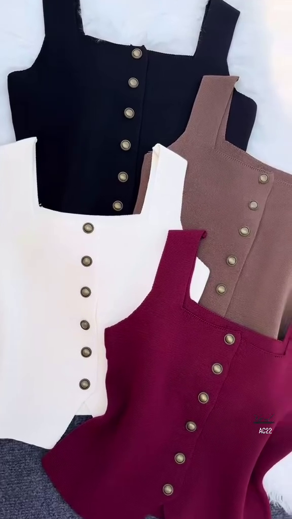 Women’s Sleeveless Button-Down Tank Top – Multiple Colors