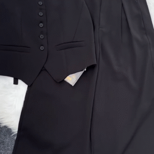 Women’s Black Tailored Vest & Wide-Leg Trouser Co-ord Set