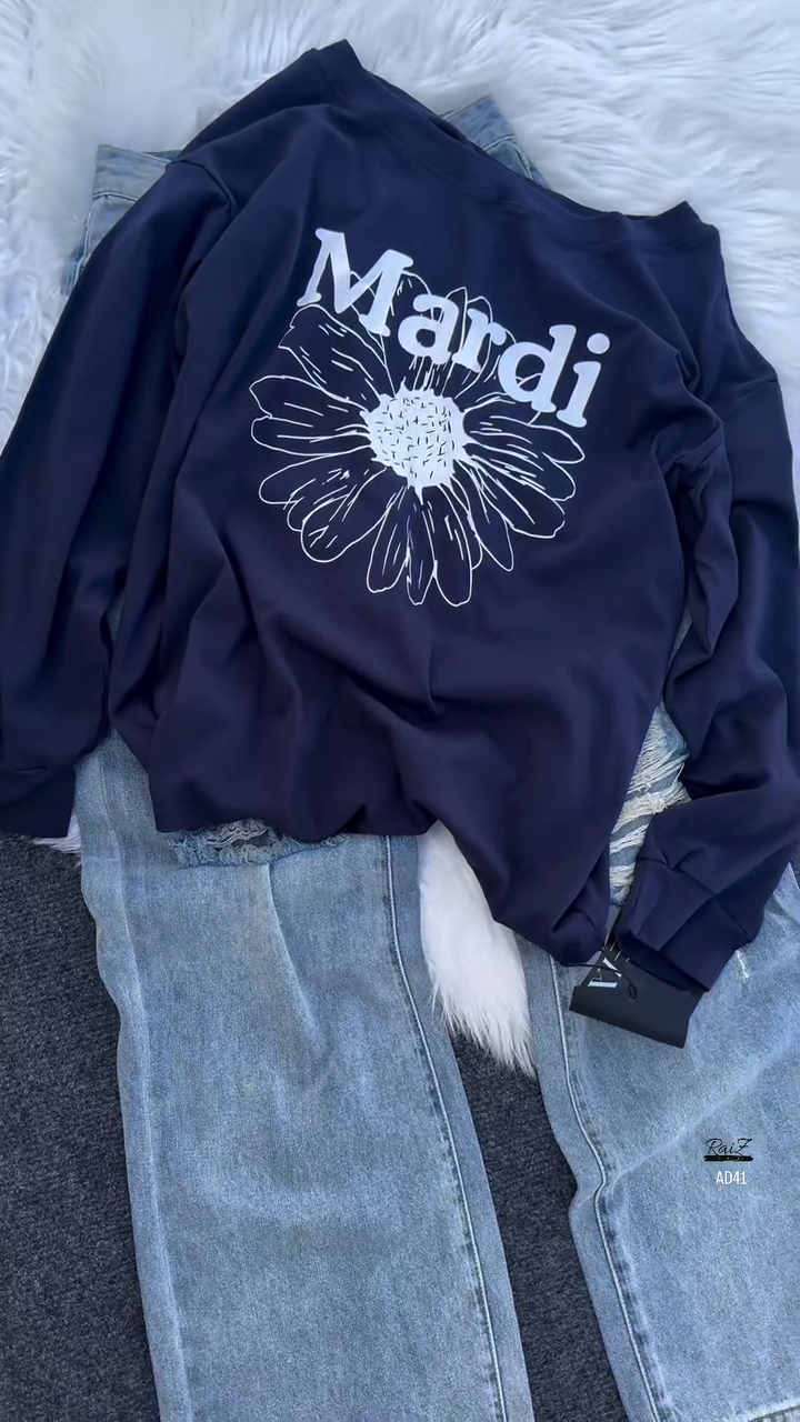 Women’s Graphic “Mardi” Floral Print Sweatshirt