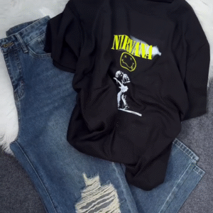 Nirvana Graphic Tee & Distressed Jeans Set