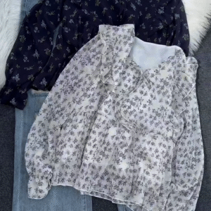 Floral Ruffled Chiffon Blouse