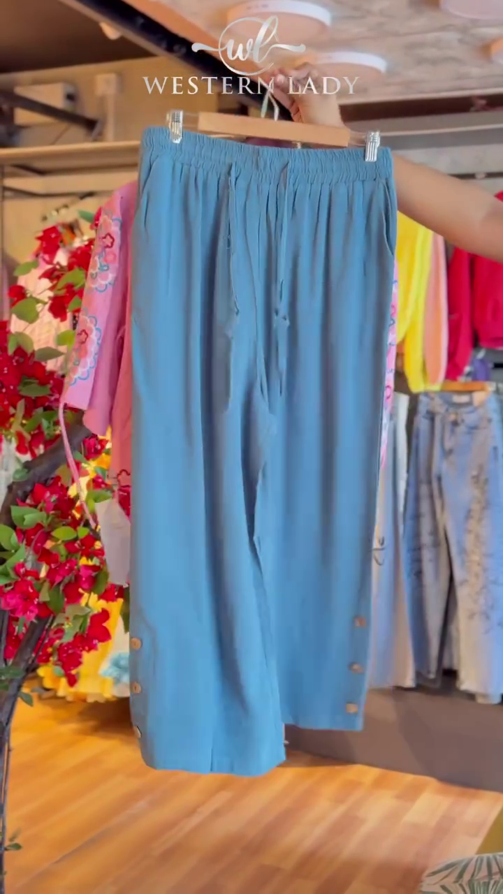 Rosette Tie-Front Top & Indigo Panel Skirt - Image 2