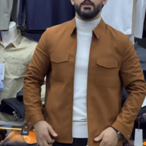 BROWN STRUCTURED CASUAL JACKET