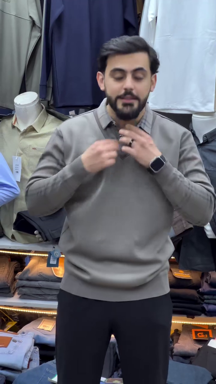 TAUPE LONG-SLEEVE CASUAL SHIRT