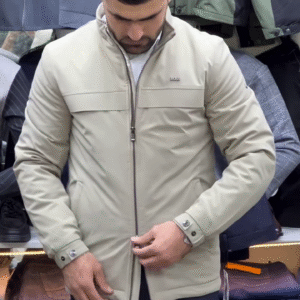 LIGHT BEIGE MAGO ZIP-UP JACKET