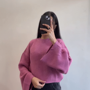 Black & White Striped High-Neck Winter Sweatshirt with Half-Zip – Casual Cozy Streetwear for Everyday Comfort