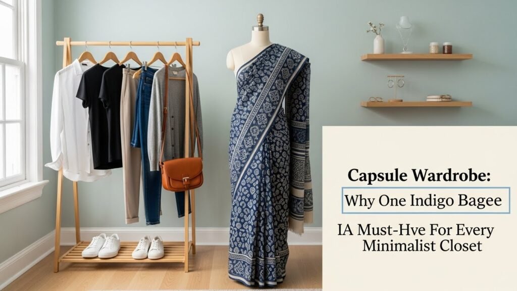Capsule Wardrobe: Why One Indigo Bagru Saree is a Must-Have for Every Minimalist Closet