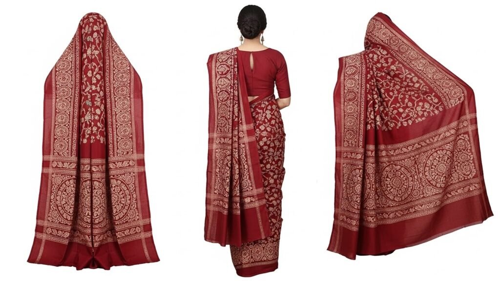 Draping 101: Unique Regional Drapes that Highlight the Heavy Pallus of Block-Printed Sarees