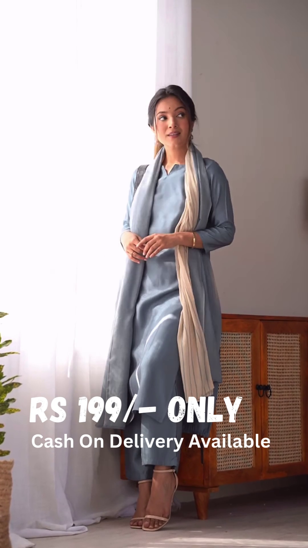 Floral Hand-Painted Kurta Set – 4 Elegant Shades - Image 2