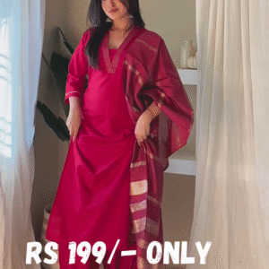 Elegant Magenta Kurta Salwar with Dupatta Set