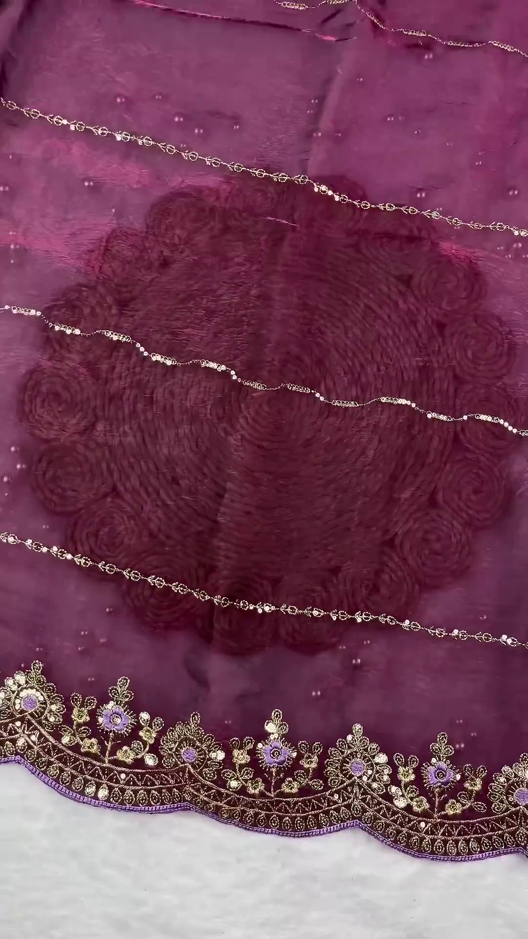 Luxury Lavender Heavy Embroidered Designer Readymade Blouse - Image 2